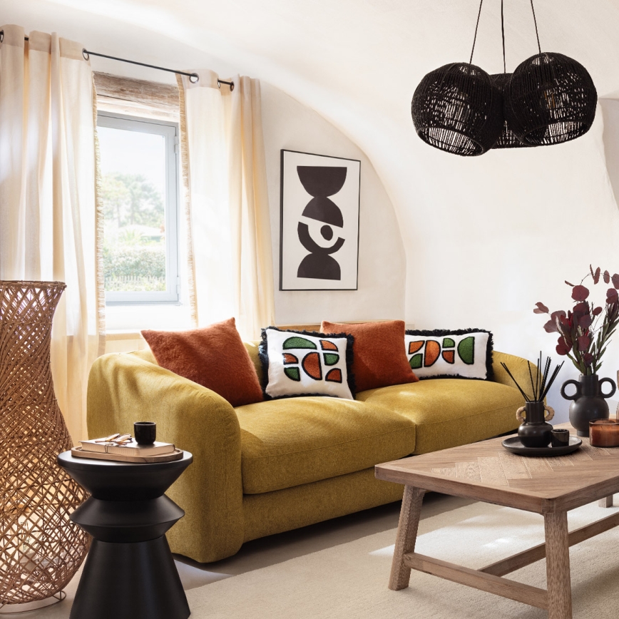 Atmosphera - Lámpara de pie ELOISE 1xE27/40W/230V ratán