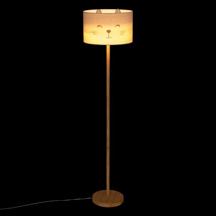 Atmosphera - Lámpara de pie infantil FÉLIX 1xE27/40W/230V con motivo de gato