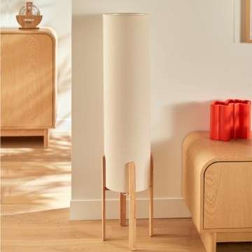 Atmosphera - Lámpara de pie KEYAH 1xE27/25W/230V en madera de caucho