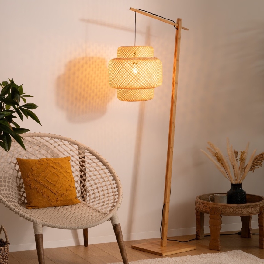Atmosphera - Lámpara de pie LIBY 1xE27/40W/230V bambú