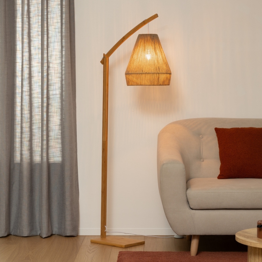Atmosphera - Lámpara de pie PALM 1xE27/60W/230V bambú/cáñamo