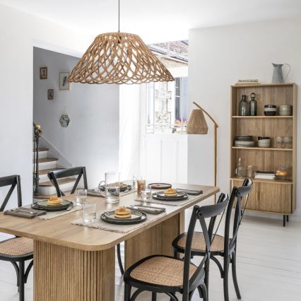 Atmosphera - Lámpara de pie PALM 1xE27/60W/230V bambú/cáñamo