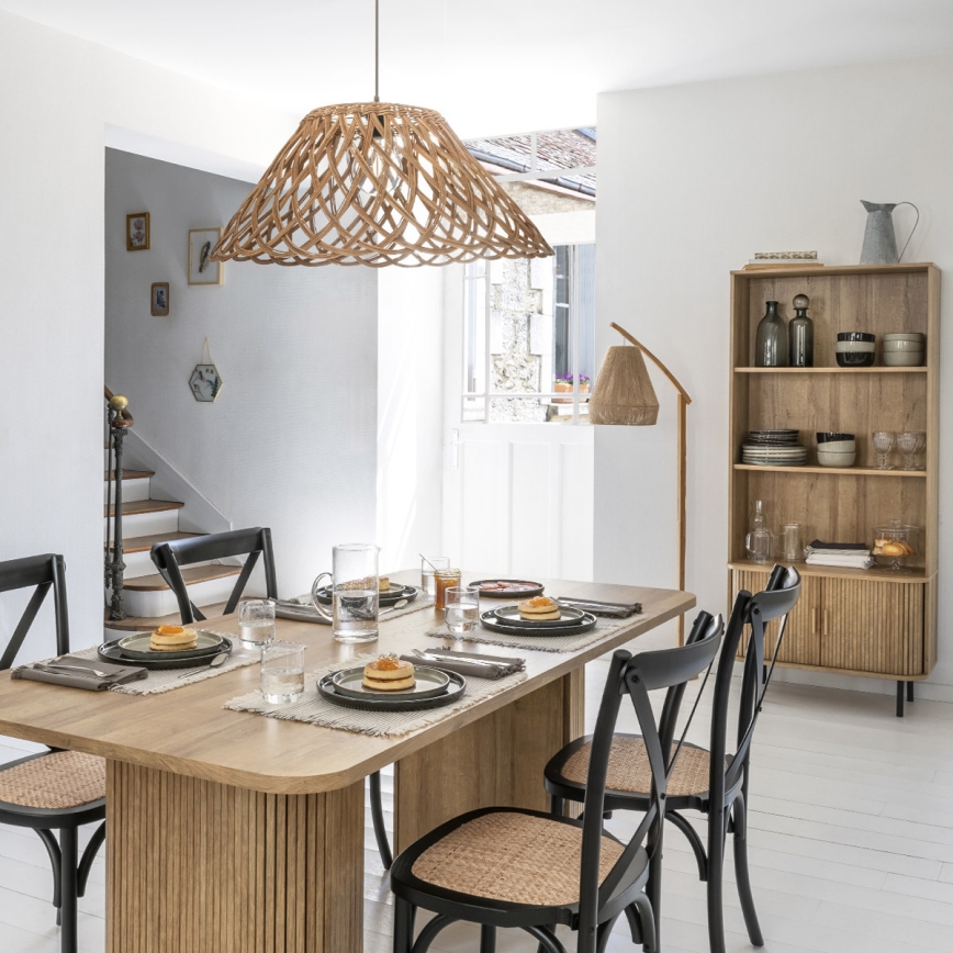 Atmosphera - Lámpara de pie PALM 1xE27/60W/230V bambú/cáñamo
