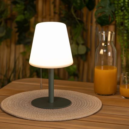 Atmosphera - Lámpara de mesa exterior LED RGBW recargable ZACK LED/3,7V 1200 mAh IP44 verde