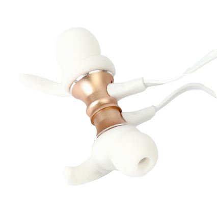 Auriculares bluetooth con micrófono y reproductor MicroSD blanco/dorado