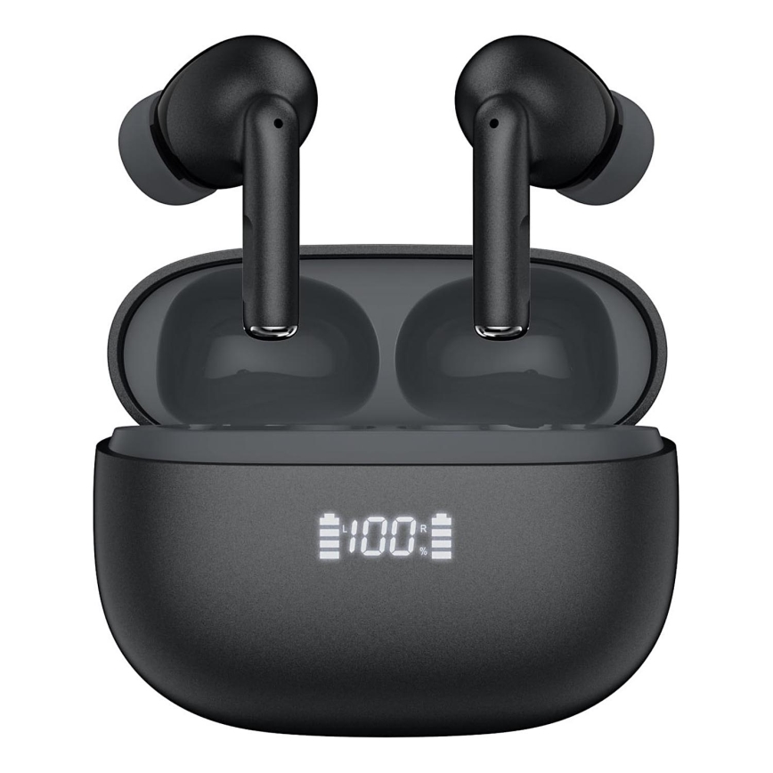 Auriculares inalámbricos con ANC+ENC 300 mAh + 2x 40 mAh negro