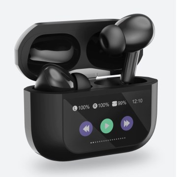 Auriculares inalámbricos con pantalla LCD 300 mAh + 2x 30 mAh negro