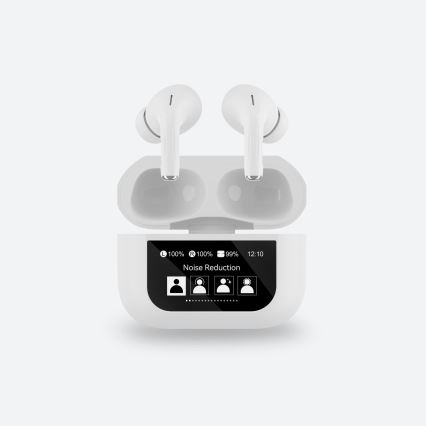 Auriculares inalámbricos con pantalla LCD 300 mAh + 2x 30 mAh blanco