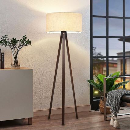 AYD 1xE27/40W/230V lámpara de pie beige/marrón