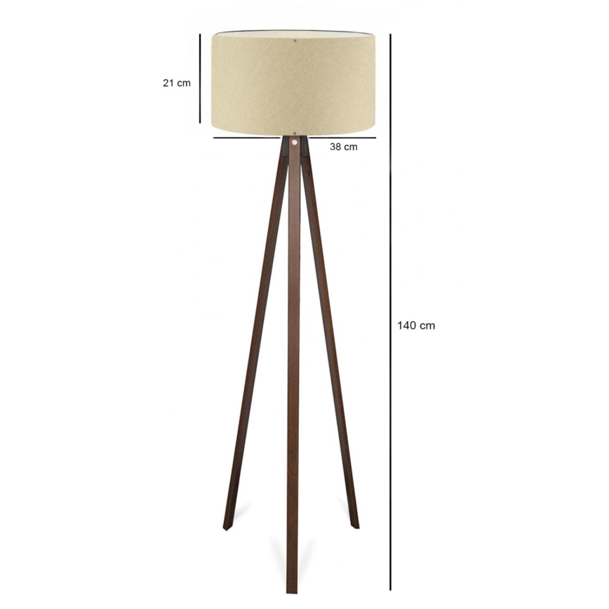 AYD 1xE27/40W/230V lámpara de pie beige/marrón