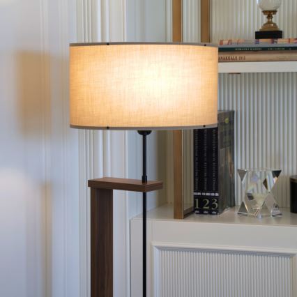 AYD 1xE27/40W/230V lámpara de pie beige/marrón