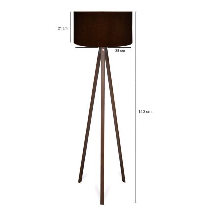 AYD Lámpara de pie 1xE27/40W/230V Negra/Marrón