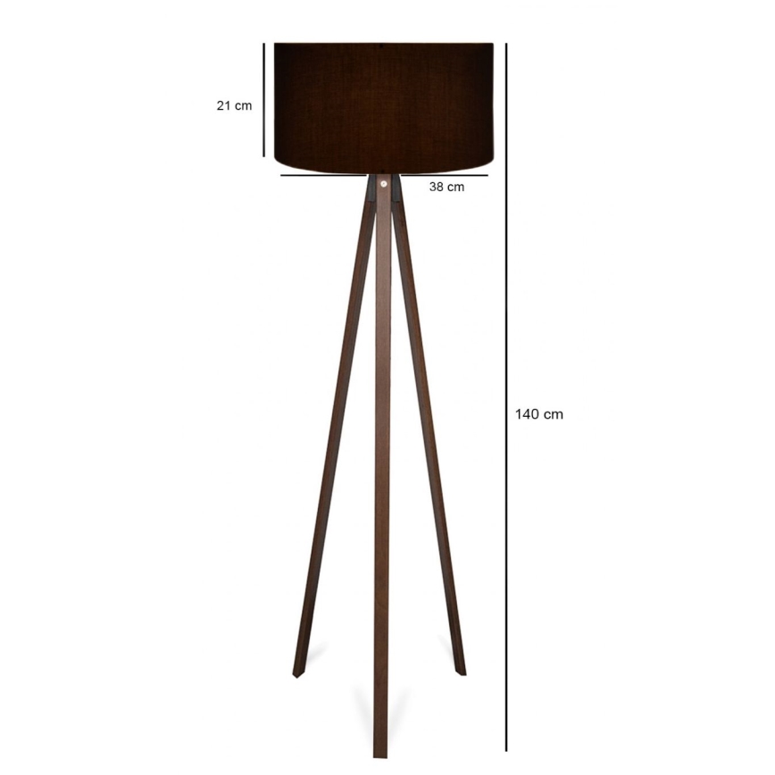 AYD Lámpara de pie 1xE27/40W/230V Negra/Marrón