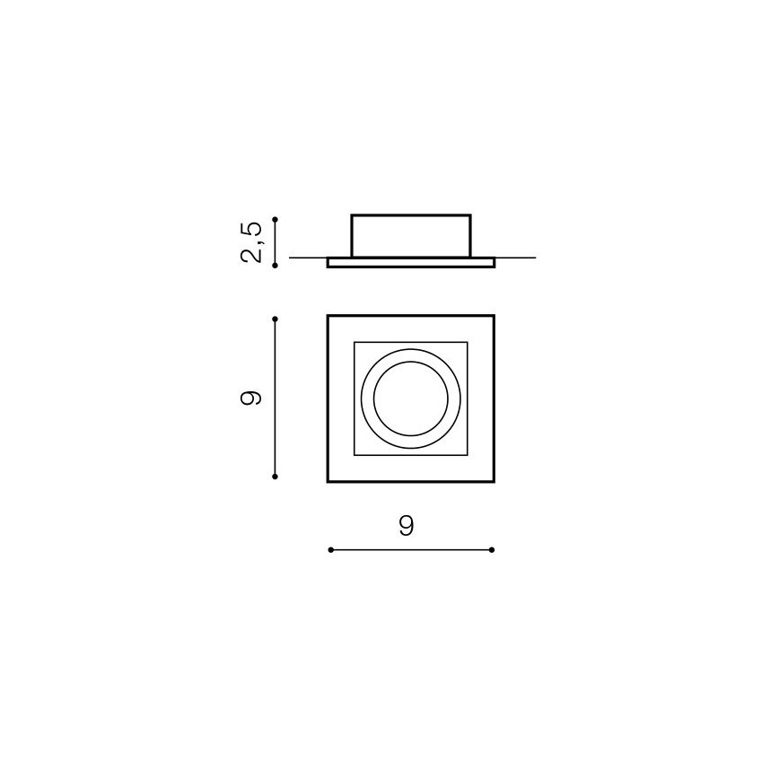 Azzardo AZ0797 - Lámpara empotrada PACO 1xGU10/50W/230V