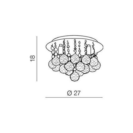 Azzardo AZ1285 - Plafón de cristal BOLLA 3xG9/40W/230V