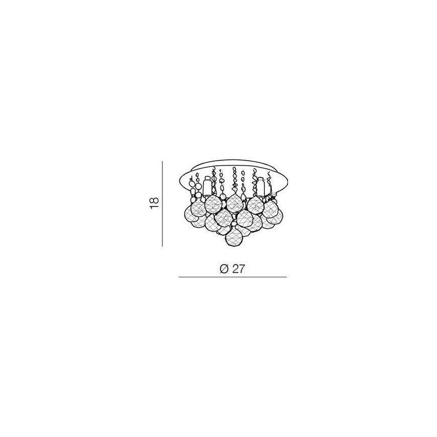 Azzardo AZ1285 - Plafón de cristal BOLLA 3xG9/40W/230V