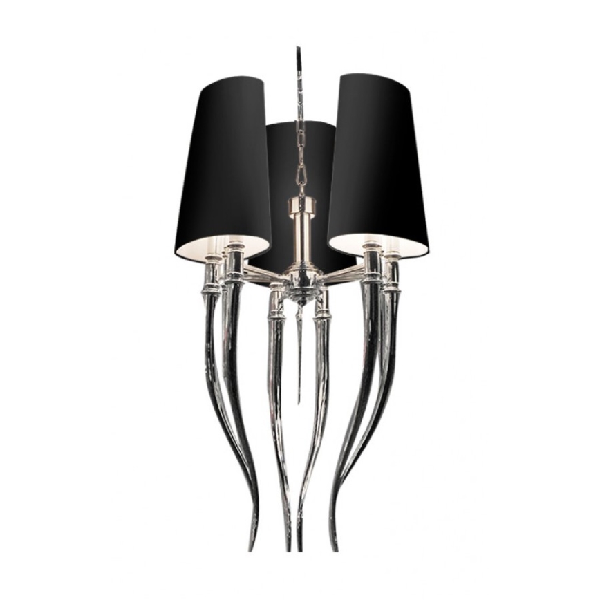 Azzardo AZ1345 - Lámpara araña con cadena DIABLO 6xE14/11W/230V negro
