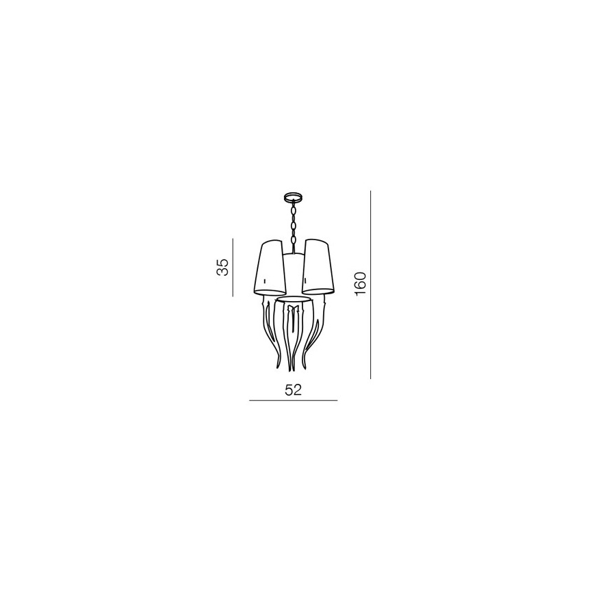 Azzardo AZ1345 - Lámpara araña con cadena DIABLO 6xE14/11W/230V negro
