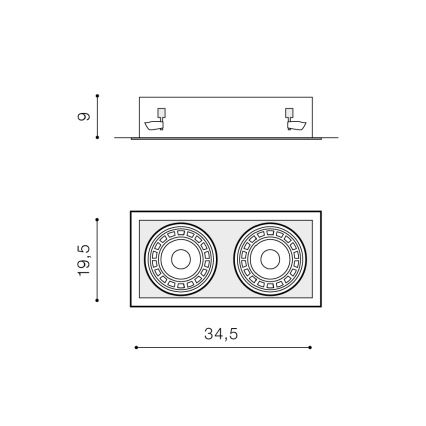 Azzardo AZ2875 - Lámpara empotrada NOVA 2xES111/50W/230V