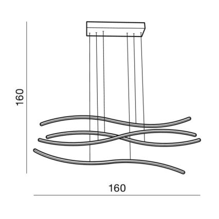 Azzardo AZ2913 - Lámpara colgante LED regulable con cable WAVES LED/70W/230V
