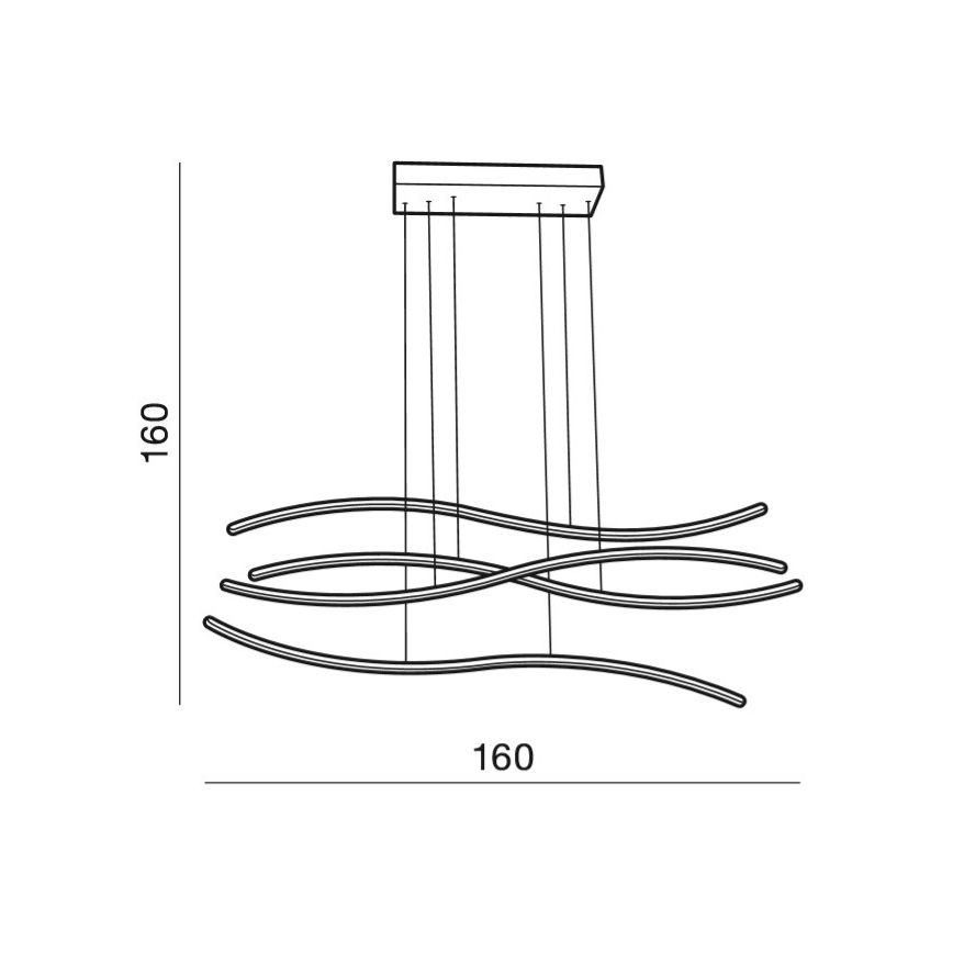 Azzardo AZ2913 - Lámpara colgante regulable LED en cable WAVES 1xLED/70W/230V