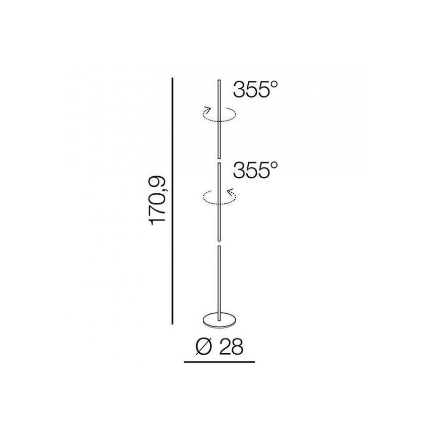 Azzardo AZ3205 - Lámpara LED de pie TETA LED/33W/230V