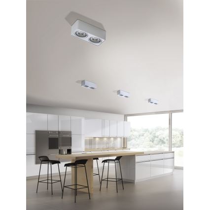 Azzardo AZ4132 - Foco PAOLA 2xGU10-ES111/16W/230V blanco
