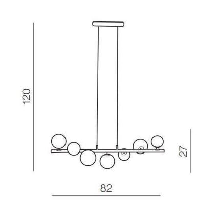 Azzardo AZ4409 - Lámpara colgante con cable SYBILLA 7xG9/25W/230V dorado