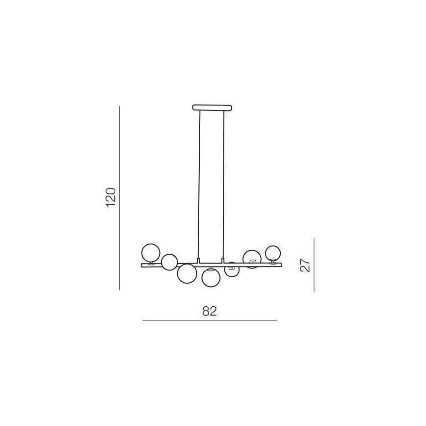 Azzardo AZ4409 - Lámpara colgante con cable SYBILLA 7xG9/25W/230V dorado