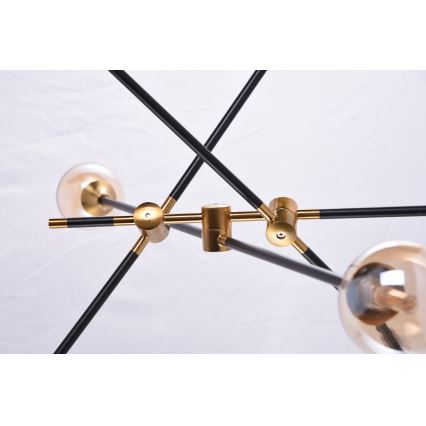 Azzardo AZ4700 - Lámpara colgante SOLEN 6xG9/30W/230V negro/dorado