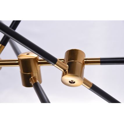 Azzardo AZ4700 - Lámpara colgante SOLEN 6xG9/30W/230V negro/dorado