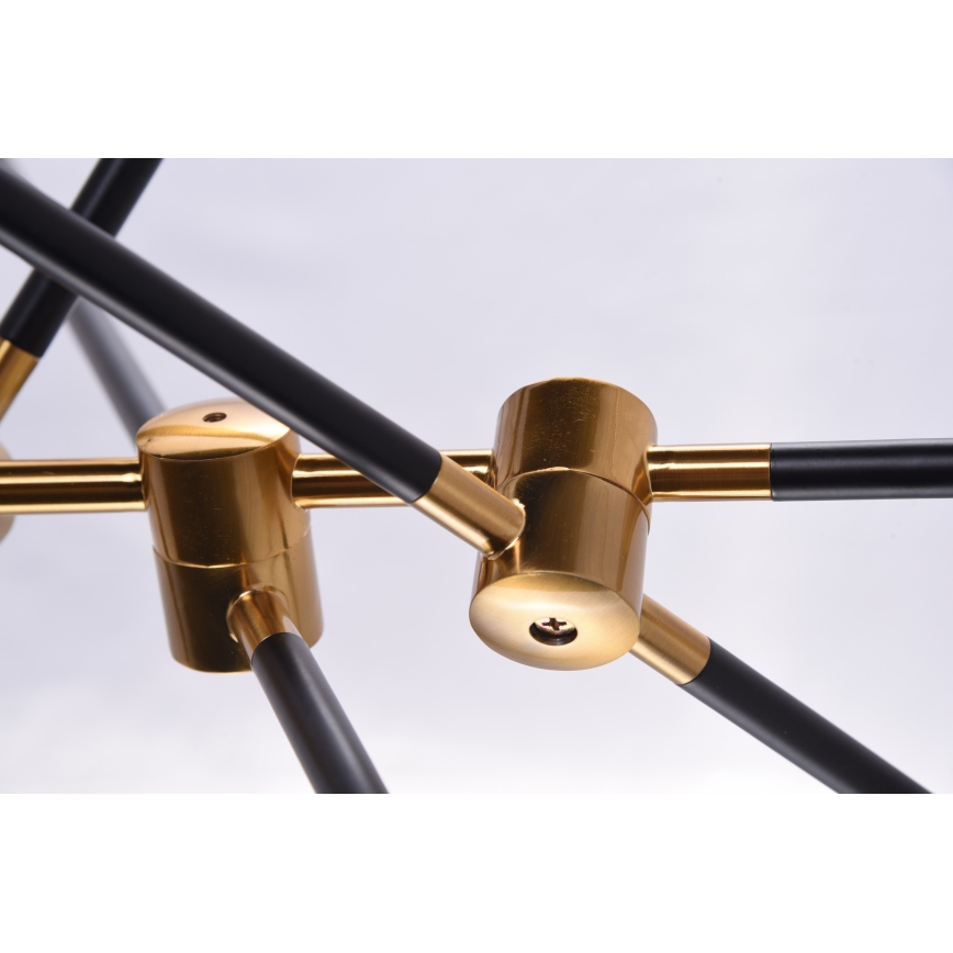 Azzardo AZ4700 - Lámpara colgante SOLEN 6xG9/30W/230V negro/dorado