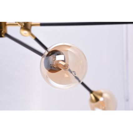 Azzardo AZ4700 - Lámpara colgante SOLEN 6xG9/30W/230V negro/dorado