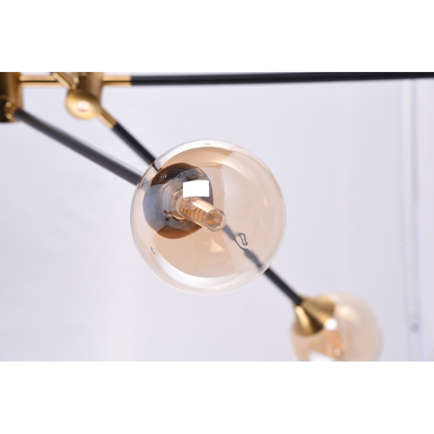 Azzardo AZ4700 - Lámpara colgante SOLEN 6xG9/30W/230V negro/dorado