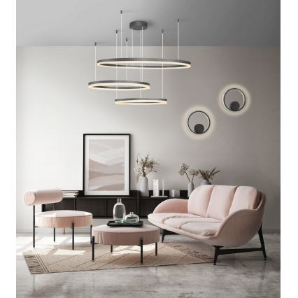 Azzardo AZ4707 - Lámpara LED colgante HALO LED/130W/230V negro