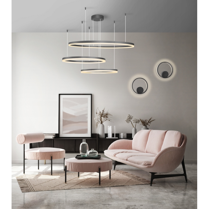 Azzardo AZ4707 - Lámpara LED colgante HALO LED/130W/230V negro