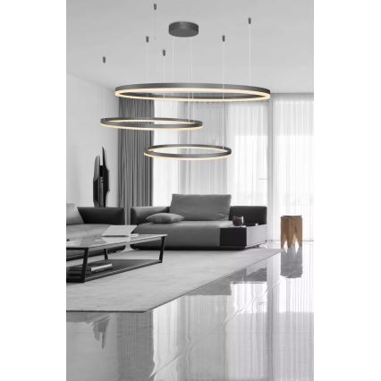 Azzardo AZ4707 - Lámpara LED colgante HALO LED/130W/230V negro