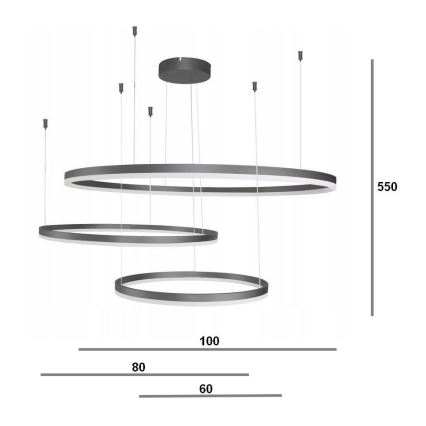 Azzardo AZ4707 - Lámpara LED colgante HALO LED/130W/230V negro