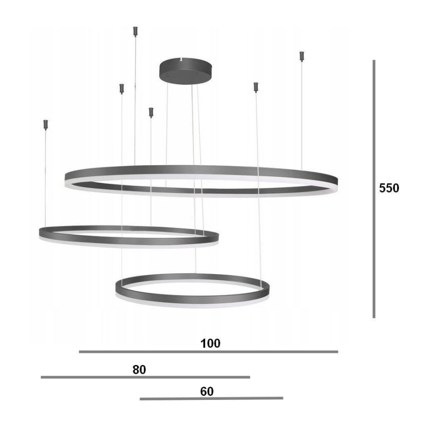 Azzardo AZ4707 - Lámpara LED colgante HALO LED/130W/230V negro