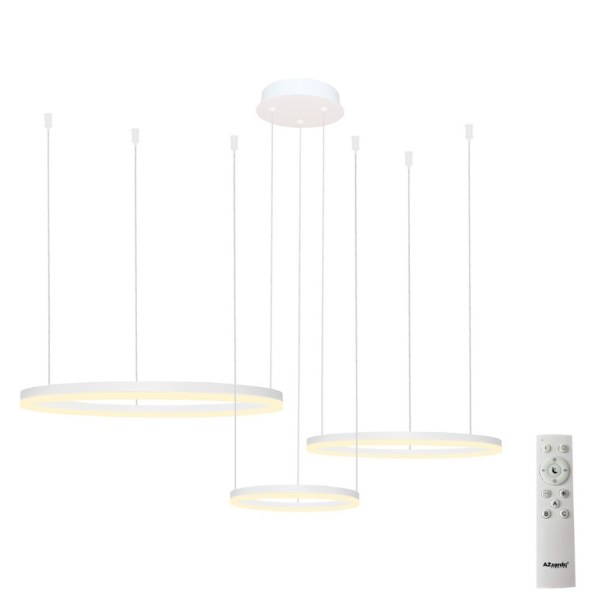 Azzardo AZ4971 - Lámpara de araña LED regulable HALO LED/120W/230V blanco + control remoto