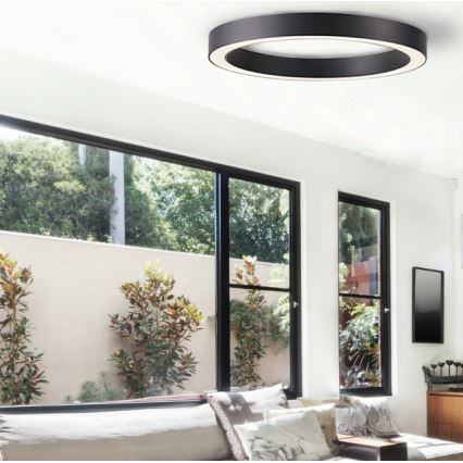 Azzardo AZ5032 - Plafón LED regulable MARCO LED/50W/230V negro + control remoto