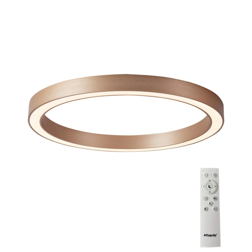 Azzardo AZ5033 - Plafón LED regulable MARCO LED/50W/230V dorado + control remoto