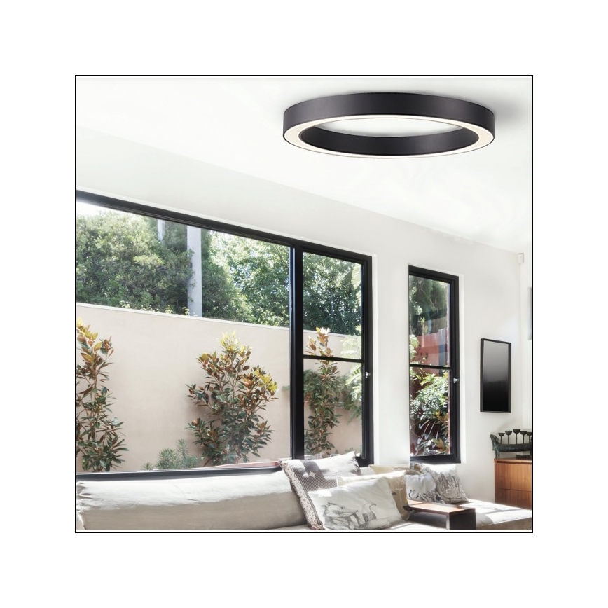 Azzardo AZ5041 - Plafón LED regulable MARCO LED/100W/230V negro + control remoto