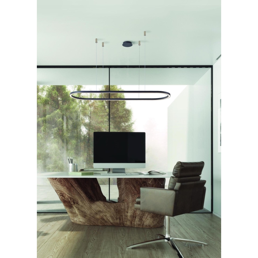 Azzardo AZ5057 - Lámpara de araña LED regulable con cable ELENA LED/60W/230V 150 cm negro