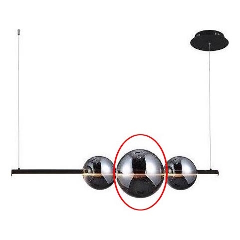 Azzardo - Vidrio de repuesto para lámpara de araña SANDRA negro/cromo - grande diá. 22 cm