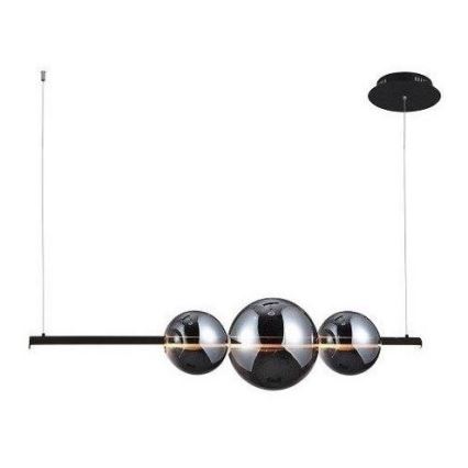 Azzardo - Vidrio de repuesto para lámpara de araña SANDRA negro/cromo - grande diá. 22 cm