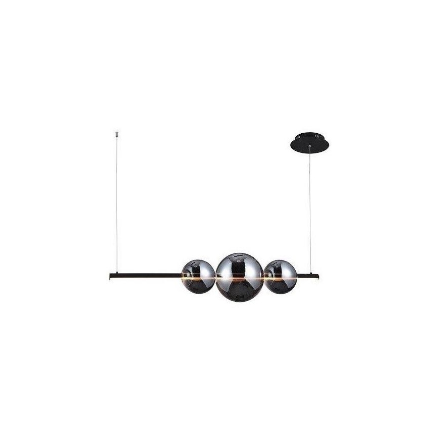 Azzardo - Vidrio de repuesto para lámpara de araña SANDRA negro/cromo - grande diá. 22 cm