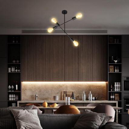 B.K. Licht 1343 - Lámpara colgante 4xE27/60W/230V