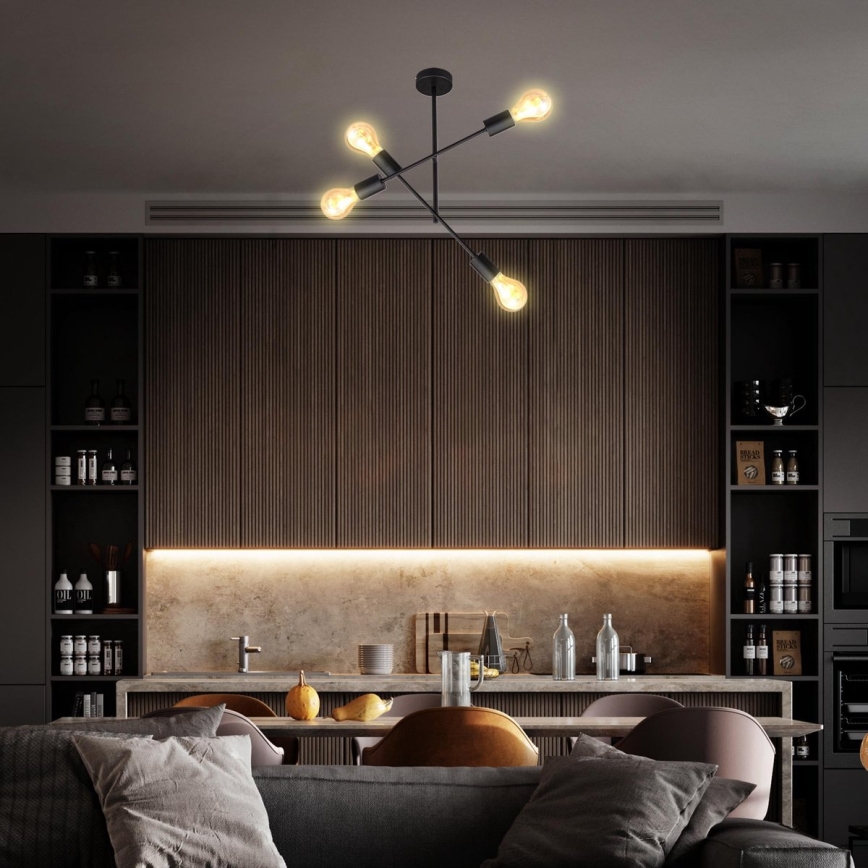 B.K. Licht 1343 - Lámpara colgante 4xE27/60W/230V