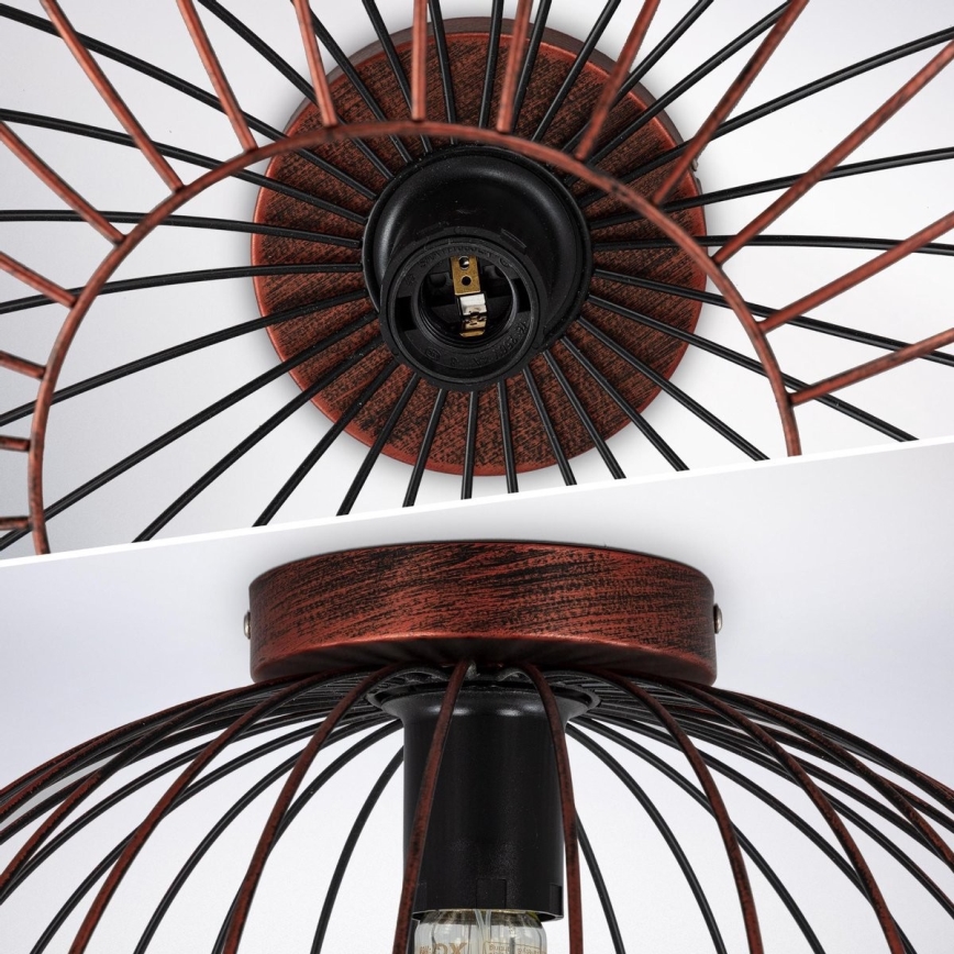 B.K. Licht 1471 - Lámpara de techo RETRO 1xE27/40W/230V cobre